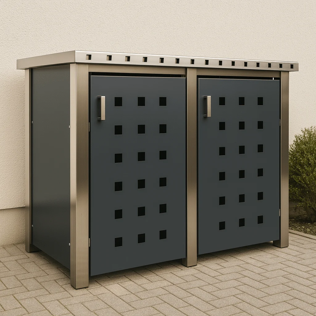 Mülltonnenbox aus V2A-Edelstahl