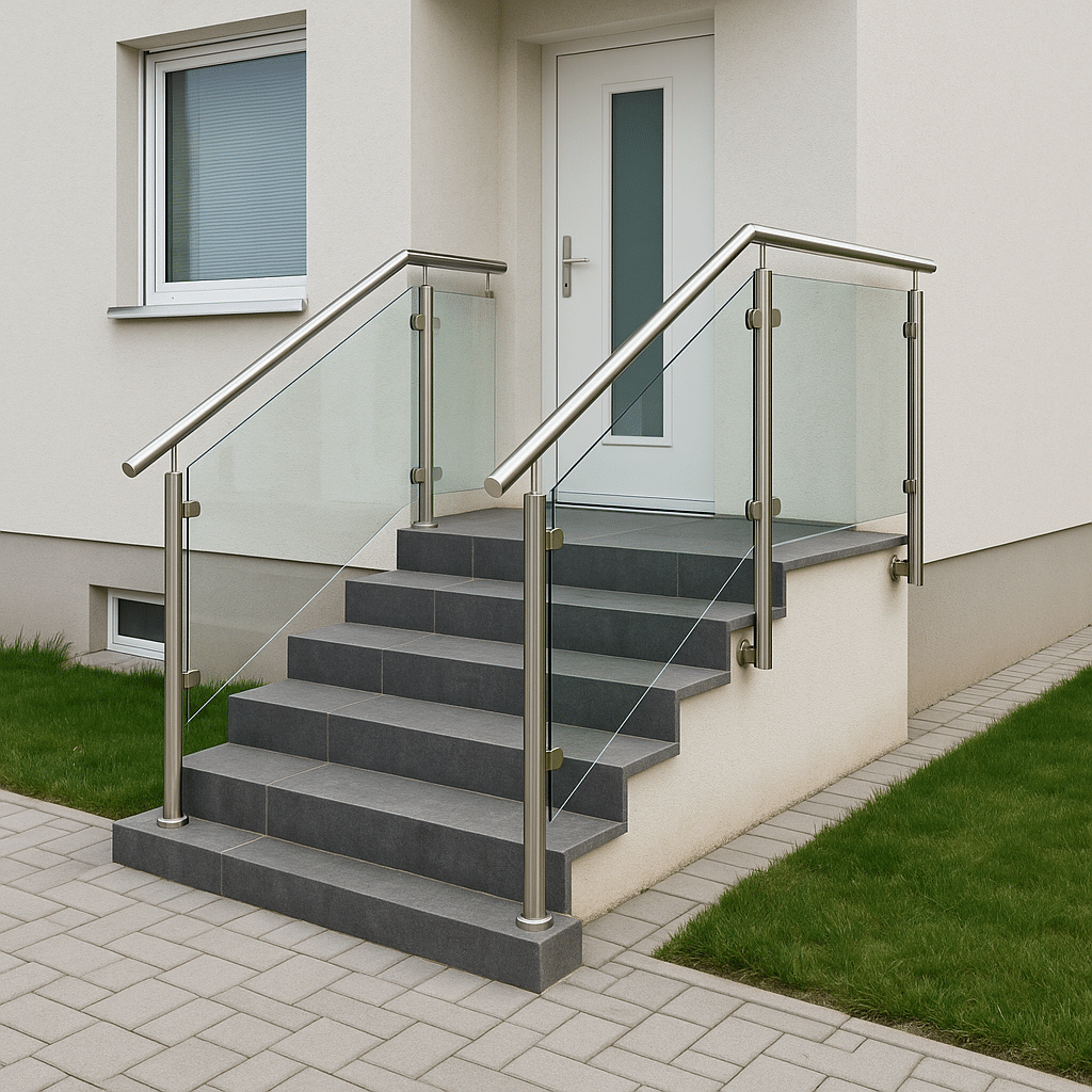 Edelstahl-Glas-Geländer Ulm München